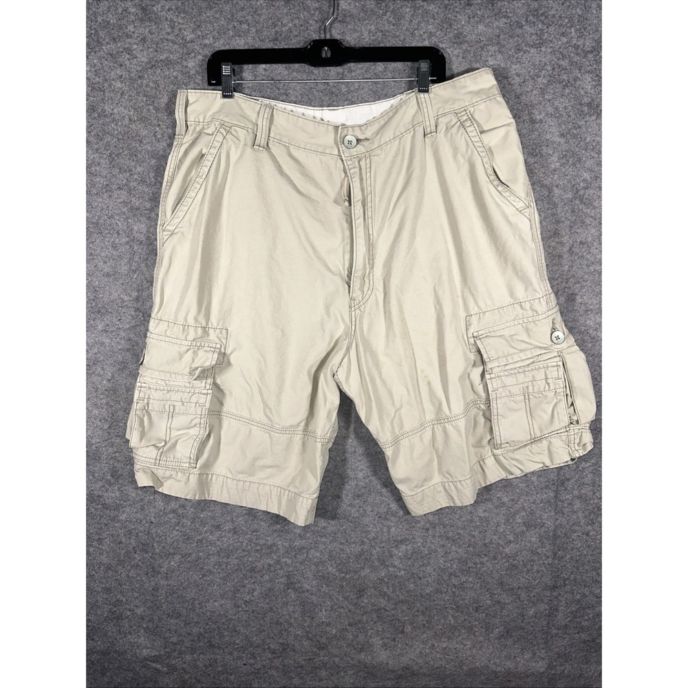 Levis Cargo Shorts Men's 38 Tan Beige Khaki Chino Flap Pockets White Tab